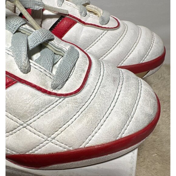 Adidas Womens Size 5 Indoor Soccer Shoes Red & White Leather #753001 - Picture 4 of 13